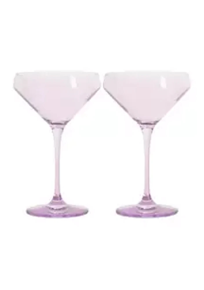 Home Essentials Lavender Martini Coupe Glasses - Set of 2
