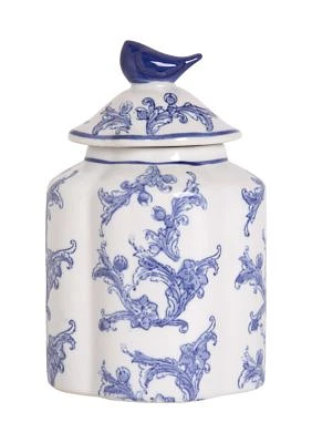 Blue and White Covered Jar