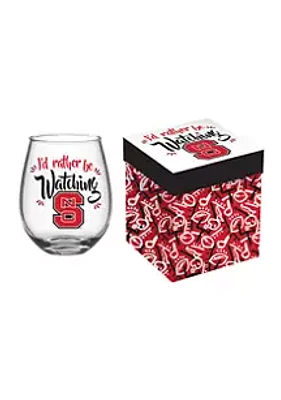 Evergreen NCAA NC State Wolfpack Stemless Wine Glass