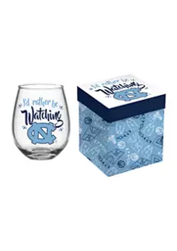 Evergreen NCAA North Carolina Tar Heels Stemless Wine Glass