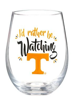 NCAA Tennessee Volunteers Stemless Wine Glass