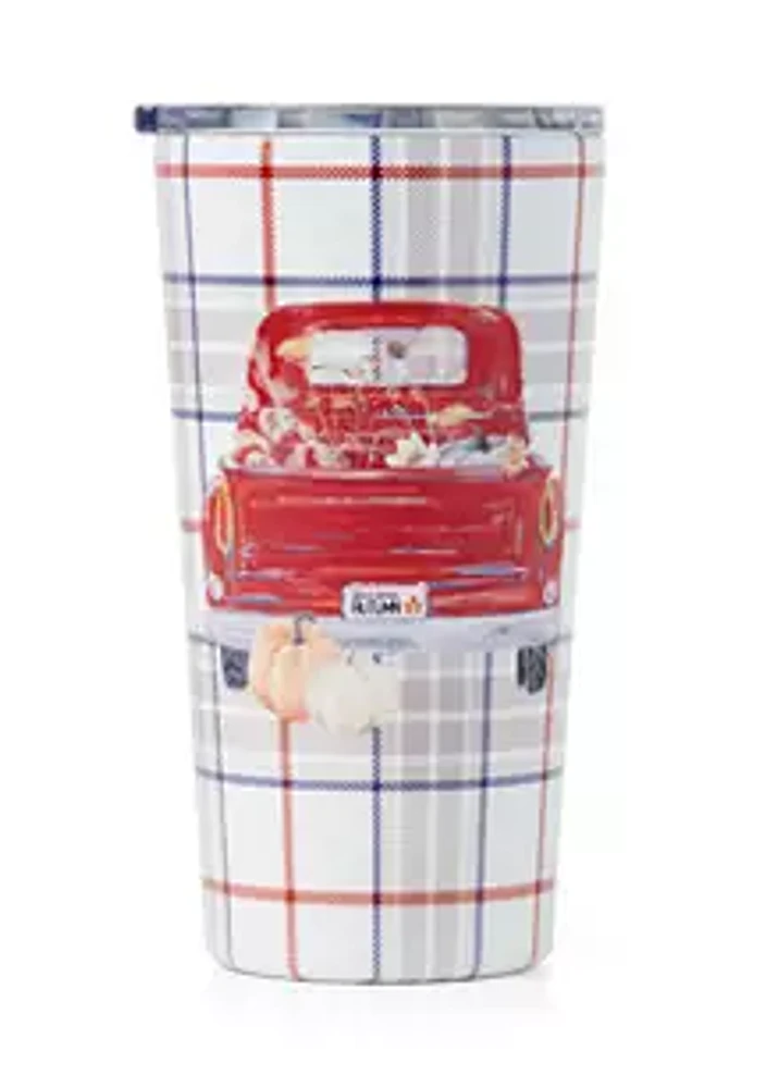 Cambridge Silversmiths 20 Ounce Red Plaid Truck Insulated Tumbler