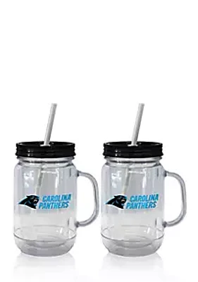 Boelter 20oz NFL Carolina Panthers 2-pack Straw Tumbler with Handle