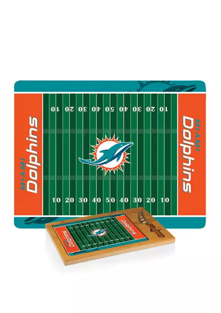 Miami Dolphins - Delio Acacia Cheese Cutting Board & Tools Set