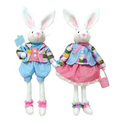 14" Sitting Bunnies, Set of 2