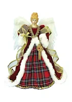 Santa's Workshop 16 Inch Red Plaid Angel Tree Topper