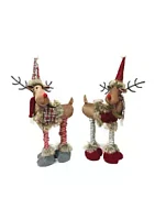 Santa's Workshop Plaid Moose Set of 2