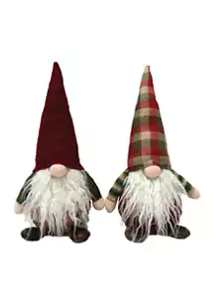 Santa's Workshop Plaid Gnomes Set of 2