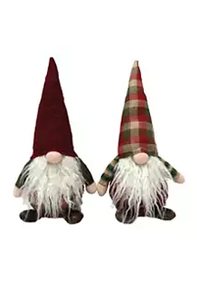 Santa's Workshop Plaid Gnomes Set of 2