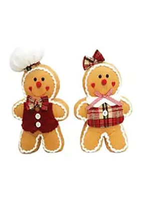 Santa's Workshop 11 Inch Gingerbread - Set of 2
