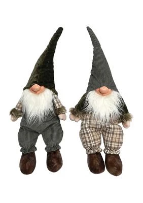 16 Inch Assorted Sitting Happy Gnomes - Set of 2 