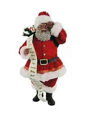 Santa's Workshop 10 inch African American Traditional Santa with List