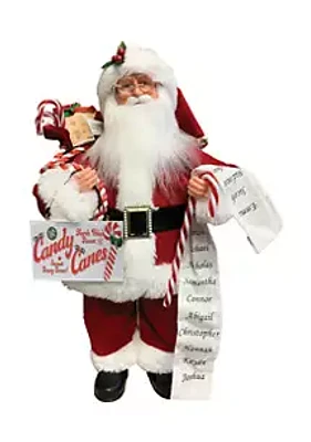 R&M Richards Petite 15 Inch Candy Cane Claus