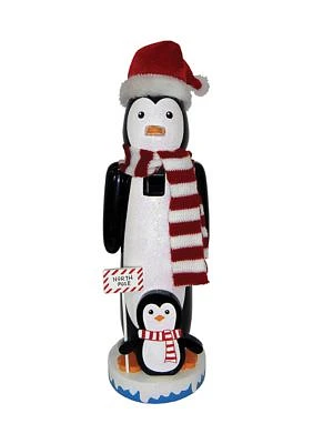 14 Inch North Pole Penguins Nutcracker