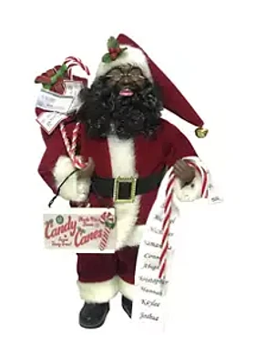 Santa's Workshop Black Candy Cane Claus