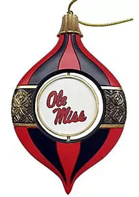 Santa's Workshop Inc 5.5 inch Ole Miss Spinning Bulb Ornament