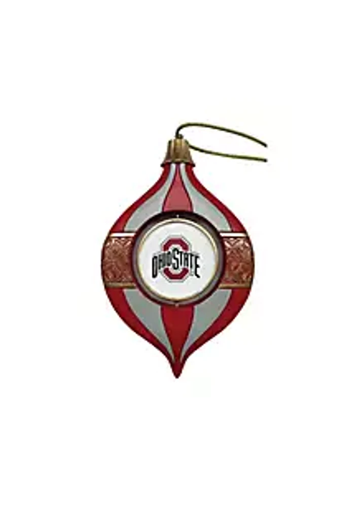 Santa's Workshop Inc 5.5 inch Ohio State Spinning Bulb Ornament