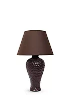 Simple Designs Textured Stucco Curvy Ceramic Table Lamp