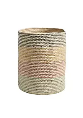 Nearly Natural 12-Inch Handmade Natural Cotton Multicolored Woven Basket Planter