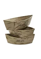Nearly Natural White Washed Wood Planter (Set of 3)