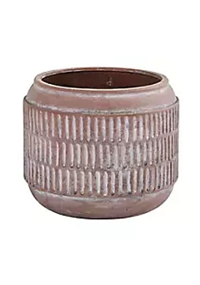 Nearly Natural 8-Inch Boho Chic Ceramic Embossed Planter