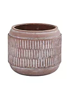 Nearly Natural 8-Inch Boho Chic Ceramic Embossed Planter