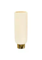 Nearly Natural 12.75-Inch Elegance Ceramic Cylinder Vase with Gold Accents
