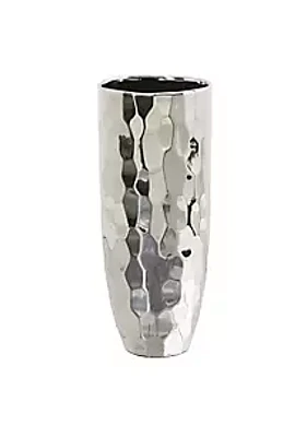 Nearly Natural 13-Inch Designer Silver Cylinder Vase