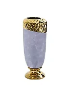 Nearly Natural 11.5-Inch Regal Stone Vase with Gold Accents