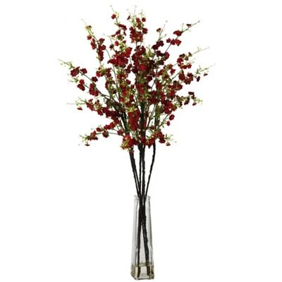 Cherry Blossoms with Vase Silk Flower Arrangement