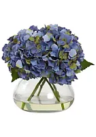 Nearly Natural Blooming Hydrangea with Vase