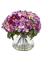 Nearly Natural Hydrangea with Vase