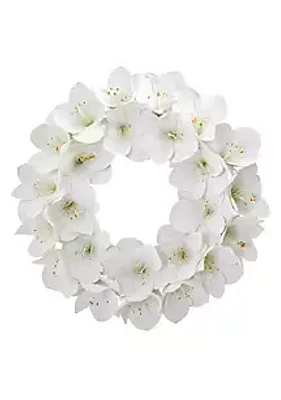 Nearly Natural 24-Inch Amaryllis Artificial Wreath
