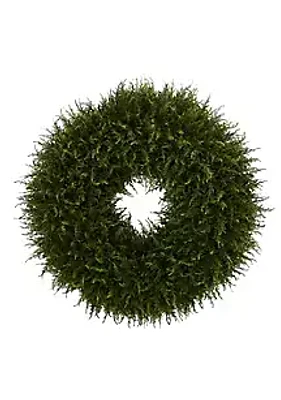 Nearly Natural 32-Inch Giant Cedar Artificial Wreath