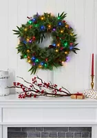 Nearly Natural Christmas Wreath with Berries and Pine Cones