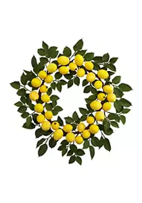 Nearly Natural Lemon Wreath
