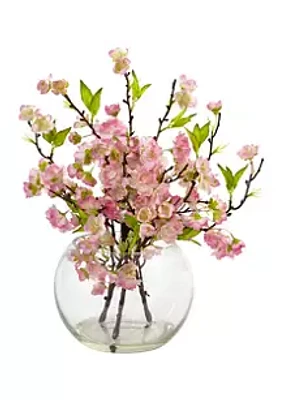 Nearly Natural Cherry Blossom in Large Vase