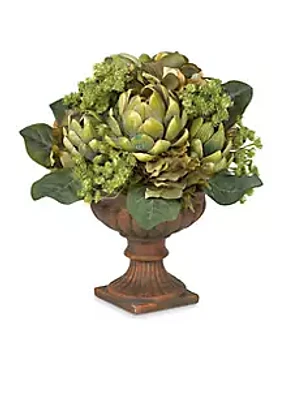 Nearly Natural Artichoke Centerpiece Silk Flower Arrangement