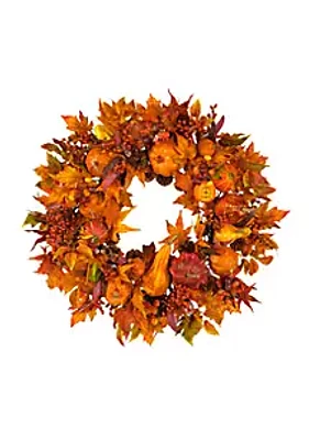 Nearly Natural 28-in. Harvest Wreath