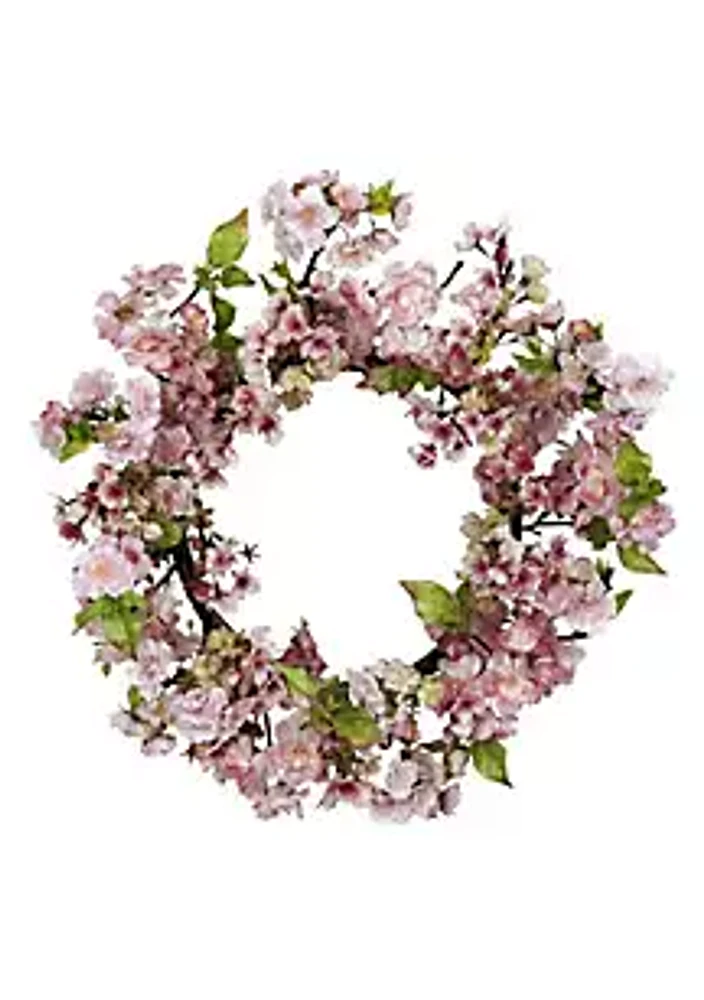 Nearly Natural 24-Inch Cherry Blossom Wreath