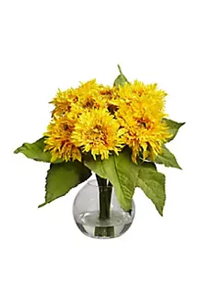 Nearly Natural Golden Sunflower Arrangement