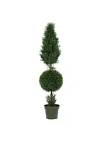 Nearly Natural 5' Cypress Ball and Cone Silk Tree - Indoor/Outdoor