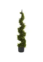 Nearly Natural 4' Cypress Spiral Silk Tree