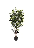 Nearly Natural 5' Ficus Bushy Silk Tree