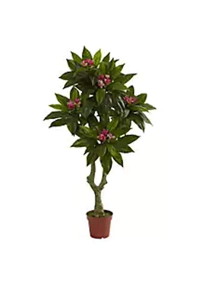 Nearly Natural 5-Foot Plumeria Tree UV Resistant (Indoor/Outdoor)