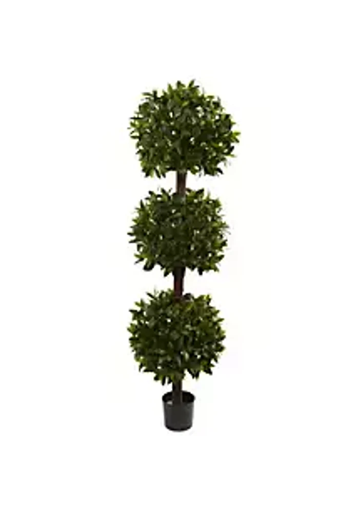 Nearly Natural 6.5' Sweet Bay Triple Ball Topiary