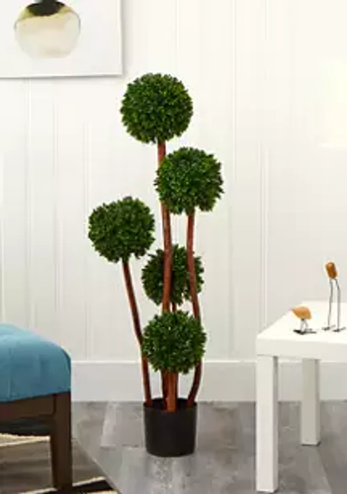 Nearly Natural 4-Foot Boxwood Topiary Tree