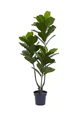 Nearly Natural 65-Inch Fiddle Leaf Tree UV Resistant (Indoor/Outdoor)