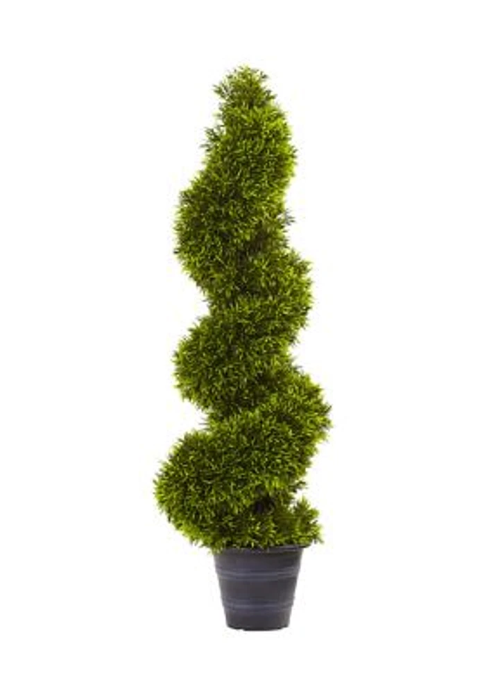 Grass Spiral Topiary with Deco Planter