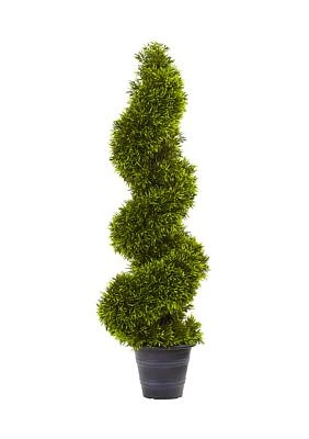 Grass Spiral Topiary with Deco Planter